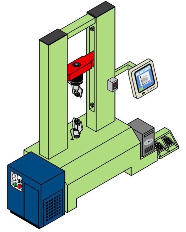 Vue de la machine d’essai de traction